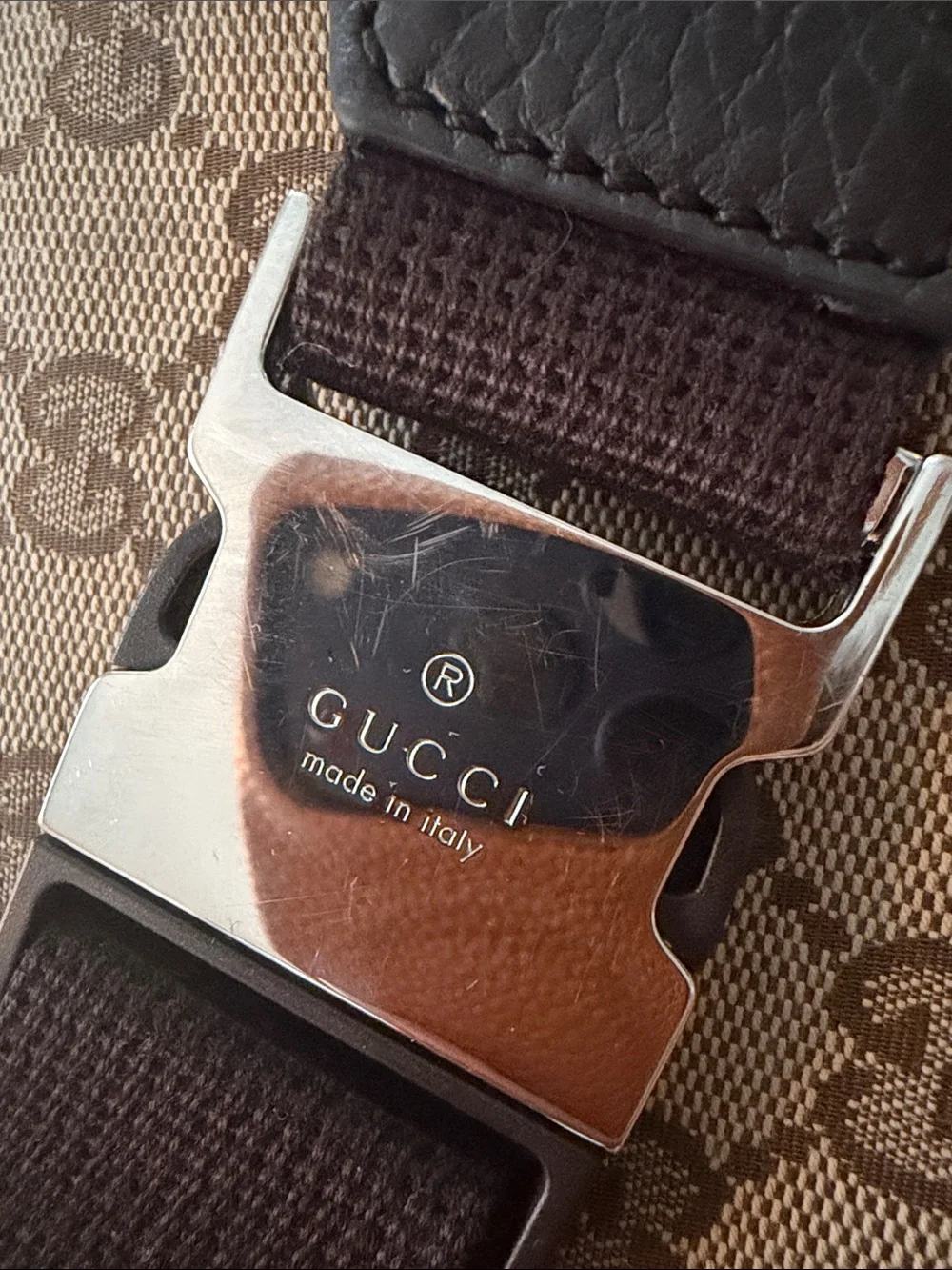 Gucci Brown Monogram Canvas Belt Bag